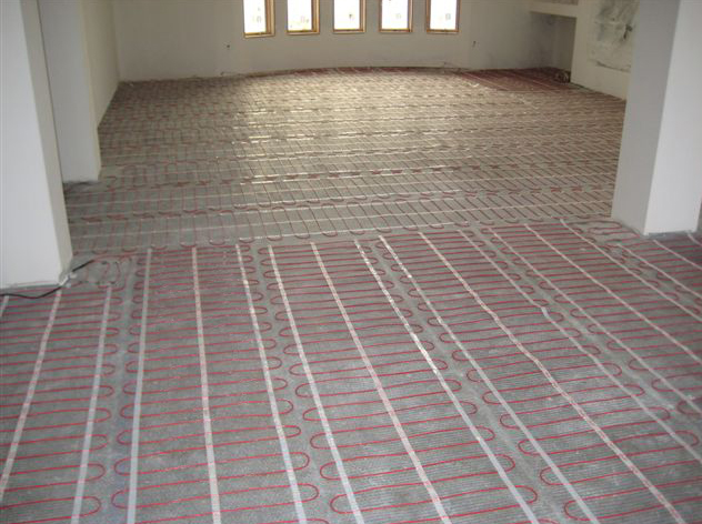 Radiant floor heating system design and layout.